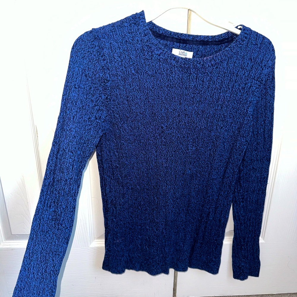 Dark Blue Crocheted Sweater